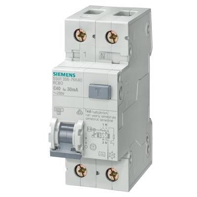 SIEMENS FI/LS-Schalter, 1P+N, 2-Pol., 6 kA, B16 30mA Typ A - 5SU13566KK16