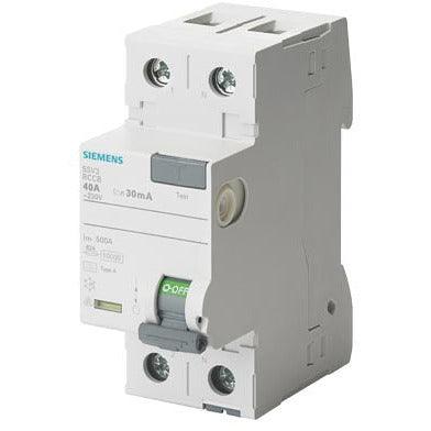 SIEMENS
FI-Schutzschalter, 2-polig, Typ A, In: 40 A, 30 mA - 5SV33146