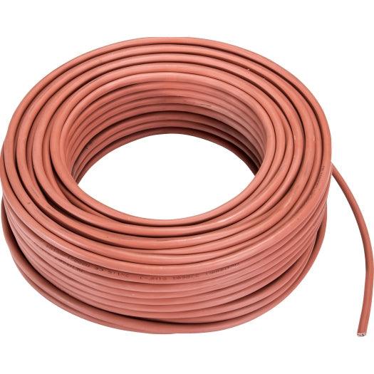 Silikon-Schlauchleitung 2x1,5, Mantel rotbraun, 50m Ring