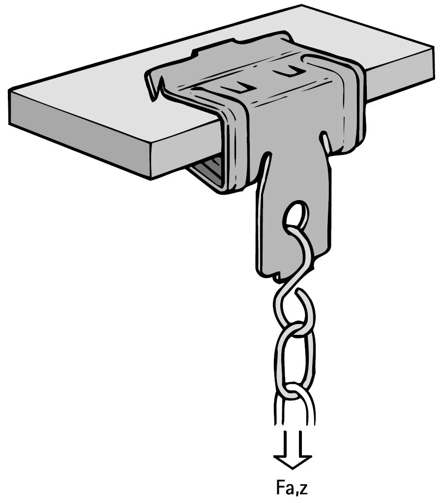 Trägerklemme mit Öse / Befestigungsloch Ø 7 mm - verschiedene Flanschgrößen - Image 2