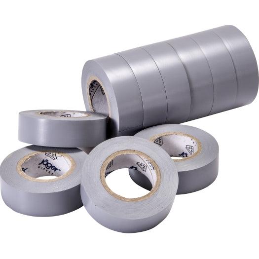 VDE-PVC-Isolierband, grau, Stärke= 0,15mm, Breite = 15mm, 10m Länge, 10 Stück