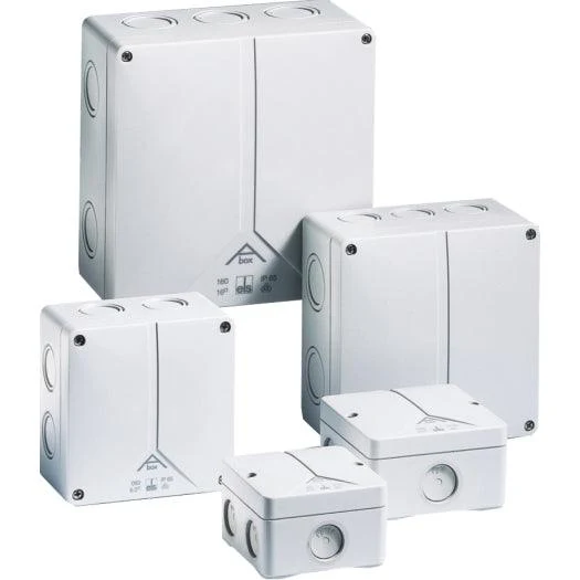 Verbindungsdose "A-BOX" 6,0 mm², grau, IP65, 110x110x67mm, mit Klemmstein