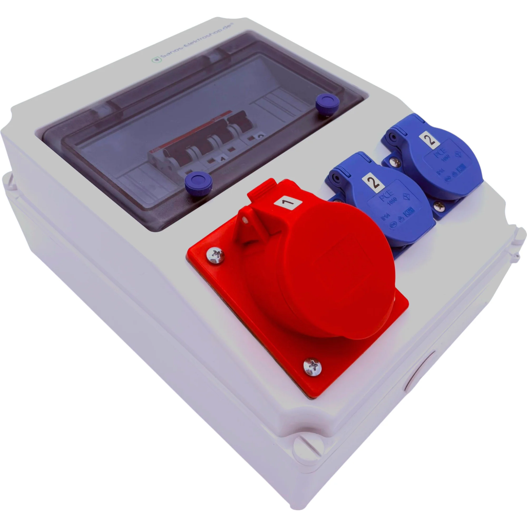 SANOS Wandverteiler ABB/PCE - 1x CEE 16A und 2x Schukodosen | SAN003 - Image 3
