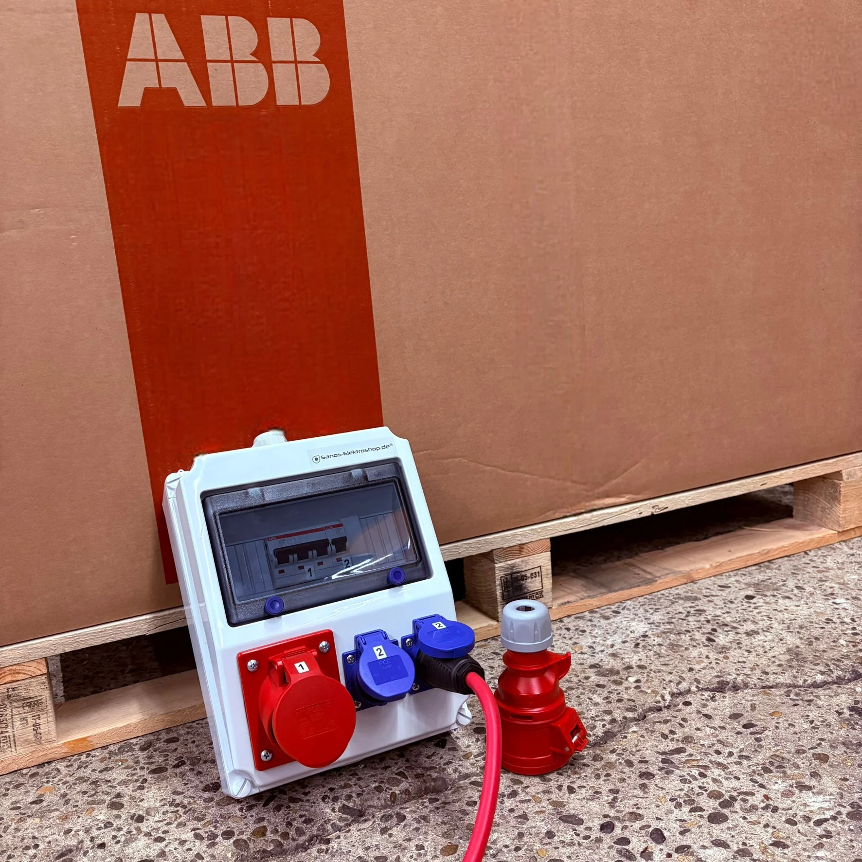 SANOS Wandverteiler ABB/PCE - 1x CEE 16A und 2x Schukodosen | SAN003 - Image 8