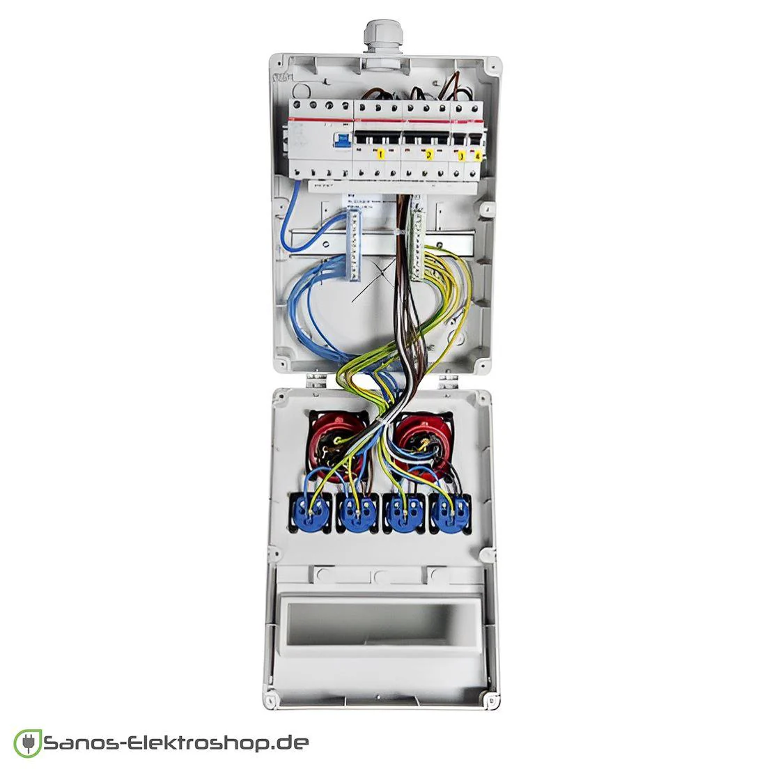 SANOS Wandverteiler ABB/PCE - 1x CEE 32A 1x CEE 16A und 4x Schukodosen mit FI | SAN001 - Image 6